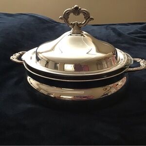 Small silver plated casserole server